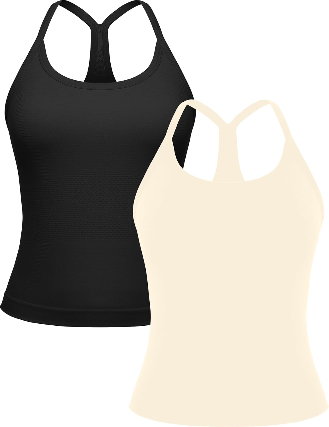 MathCat Workout Tank Tops for Women with Built-in Bra 2 Pack