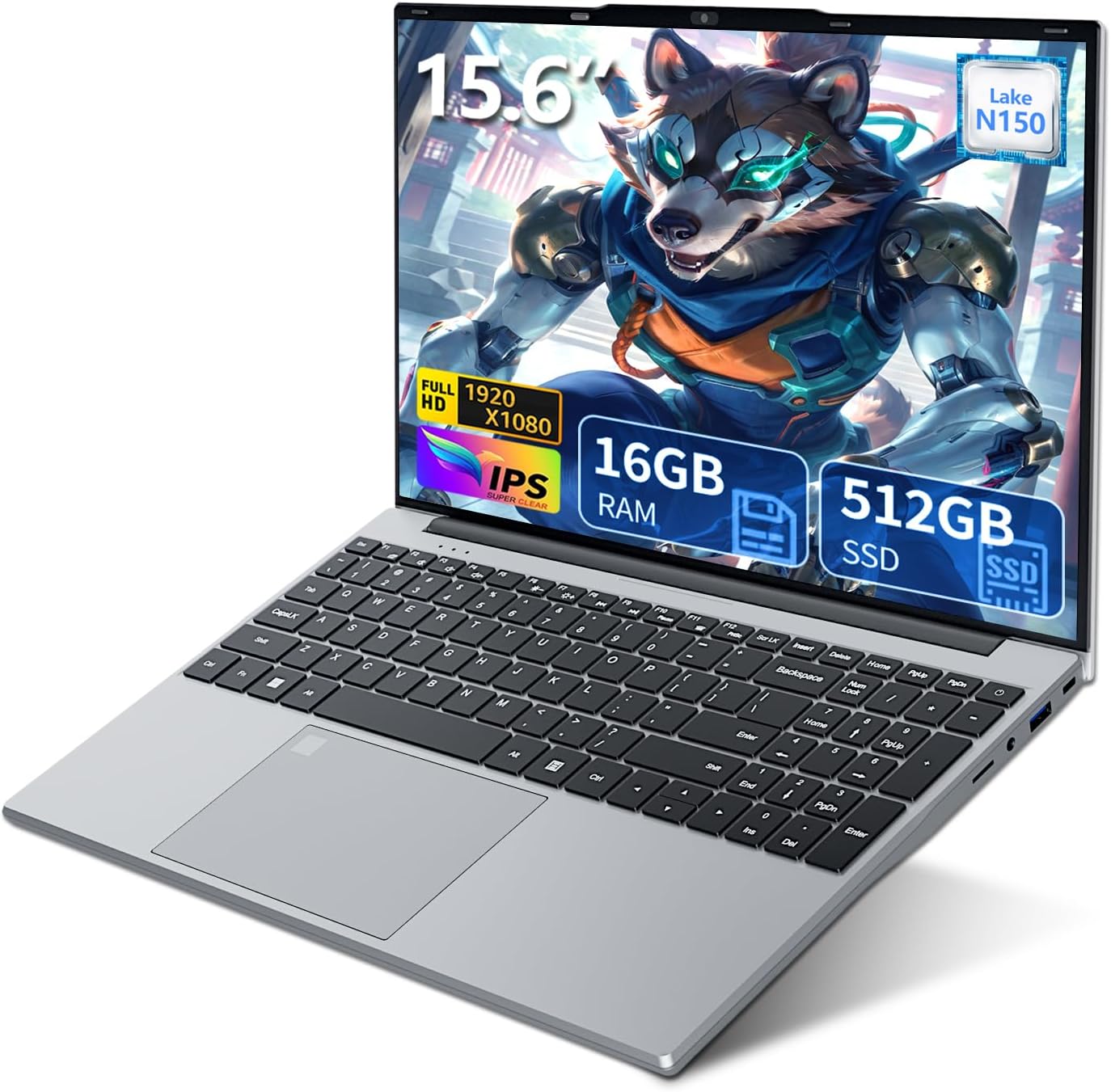 15.6 inch Laptop Computer with N150 Quad-Core Processor