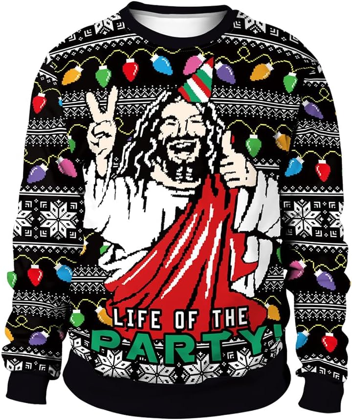 TOONRAIN 3D Christmas Sweatshirt for Fun-filled Holidays