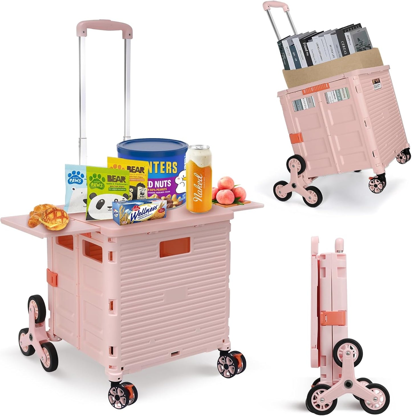 Foldable Utility Cart with Stair Climbing Wheels for Easy Transport