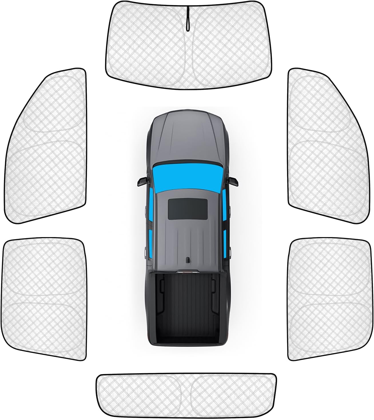 KMF 6pcs Thicken Full Window Sun Shades for Ford Maverick 2022-2025