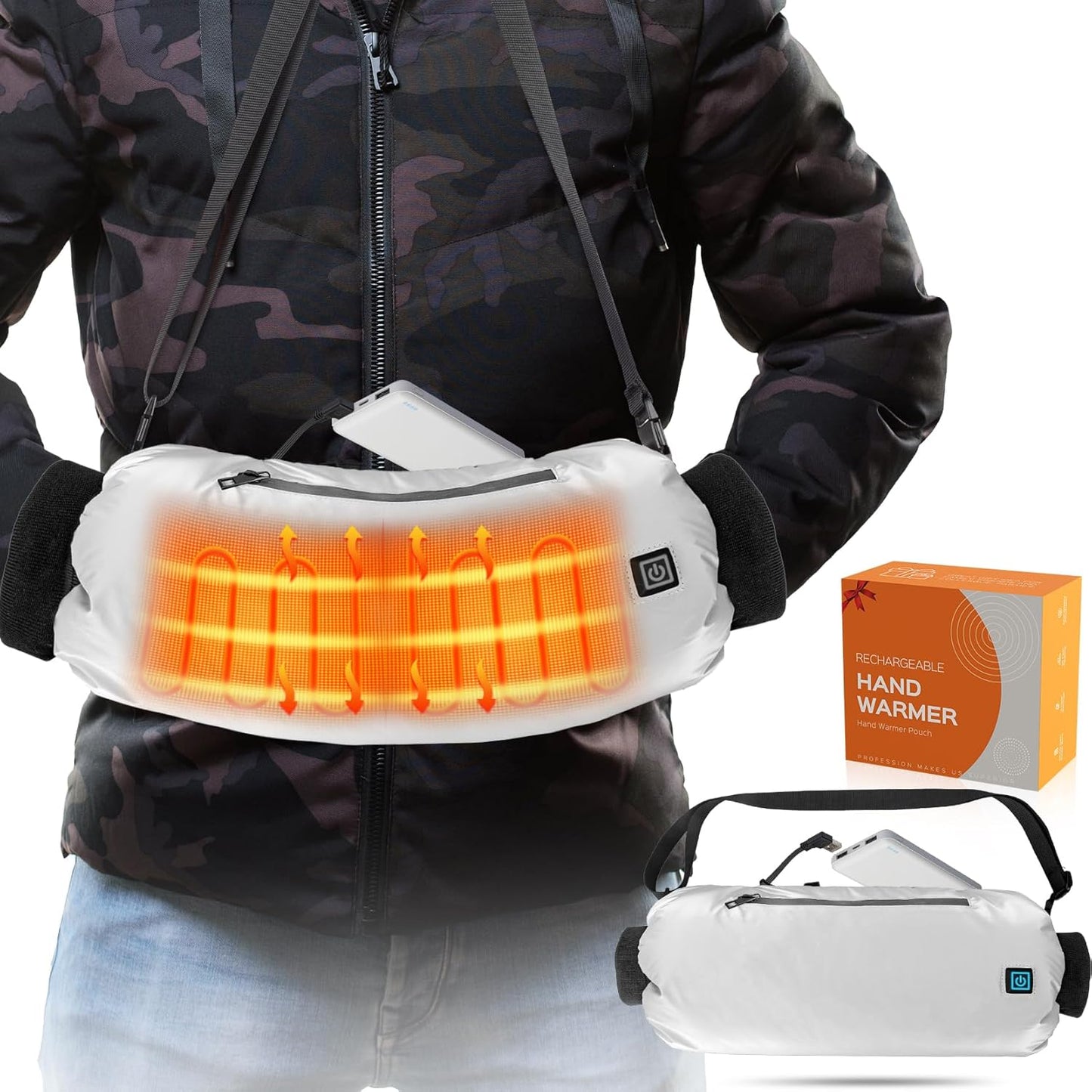 Rechargeable Heated Hand Warmer Power Bank - 3 Heat Levels
