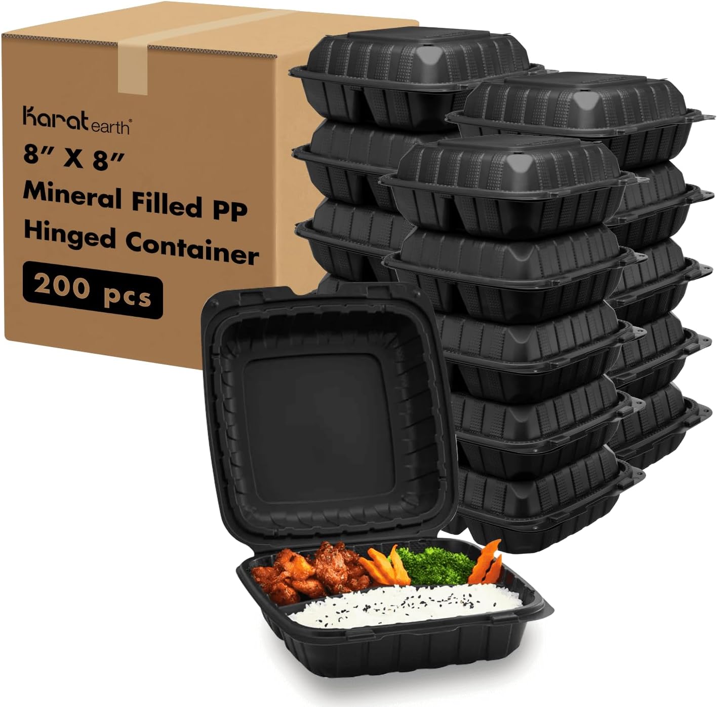 KARAT EARTH Clamshell Take Out Food Containers for Meal Prep