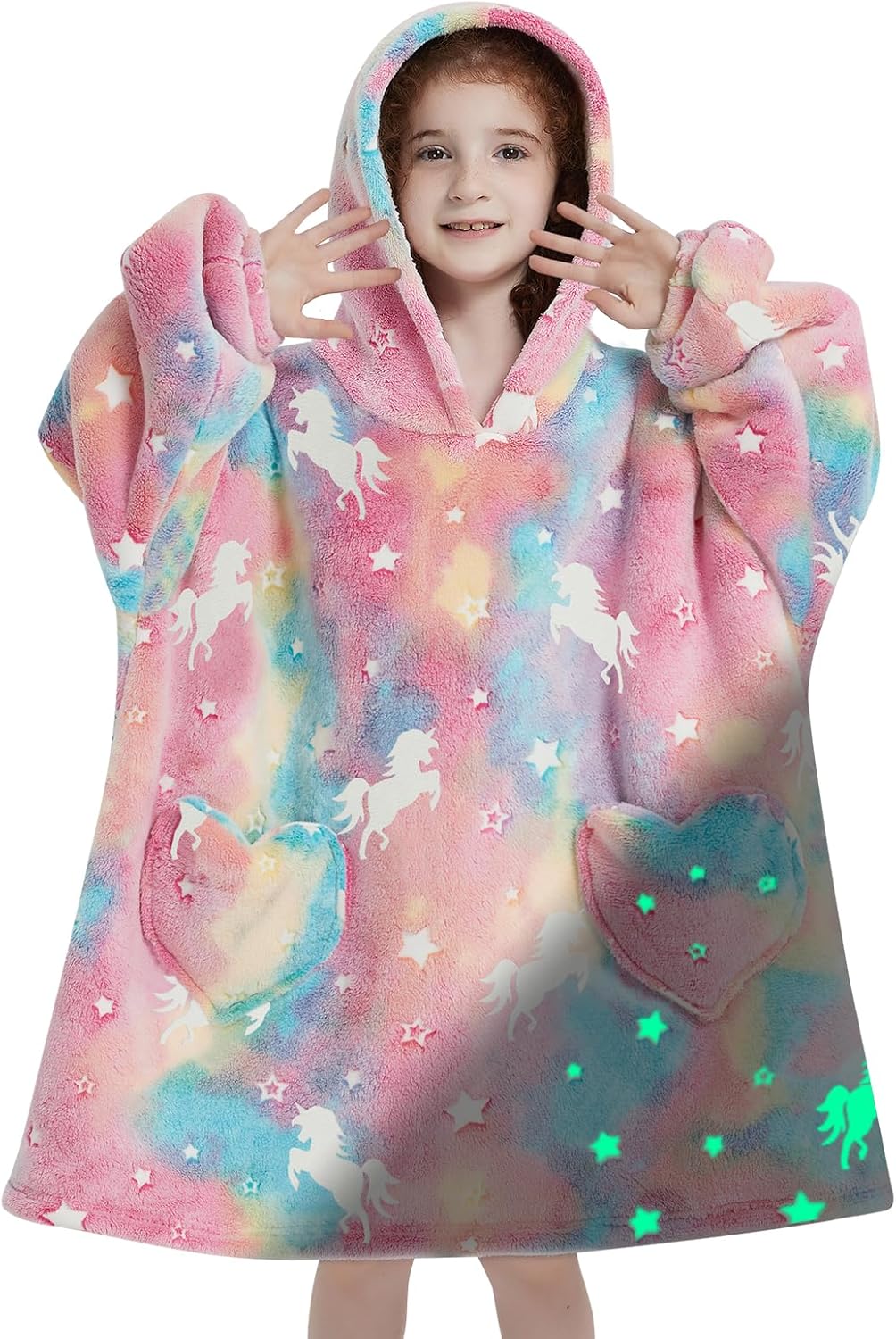 Glow Unicorn Oversize Hoodie for Kids 6-13YR