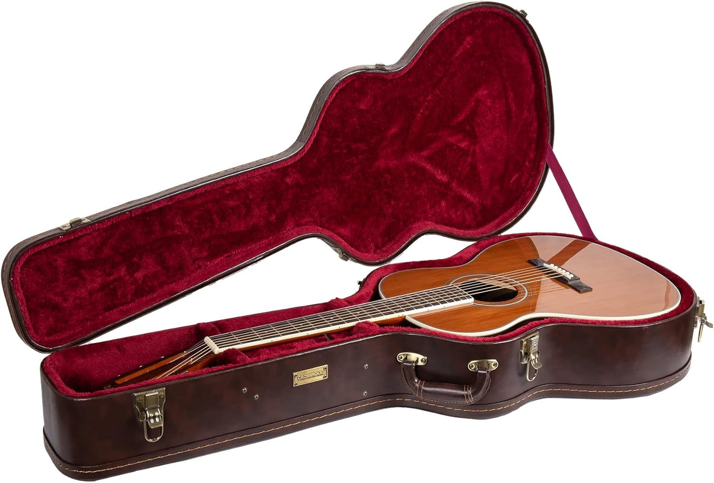 Crossrock Wooden Guitar Case for 12-Fret Acoustic Guitars