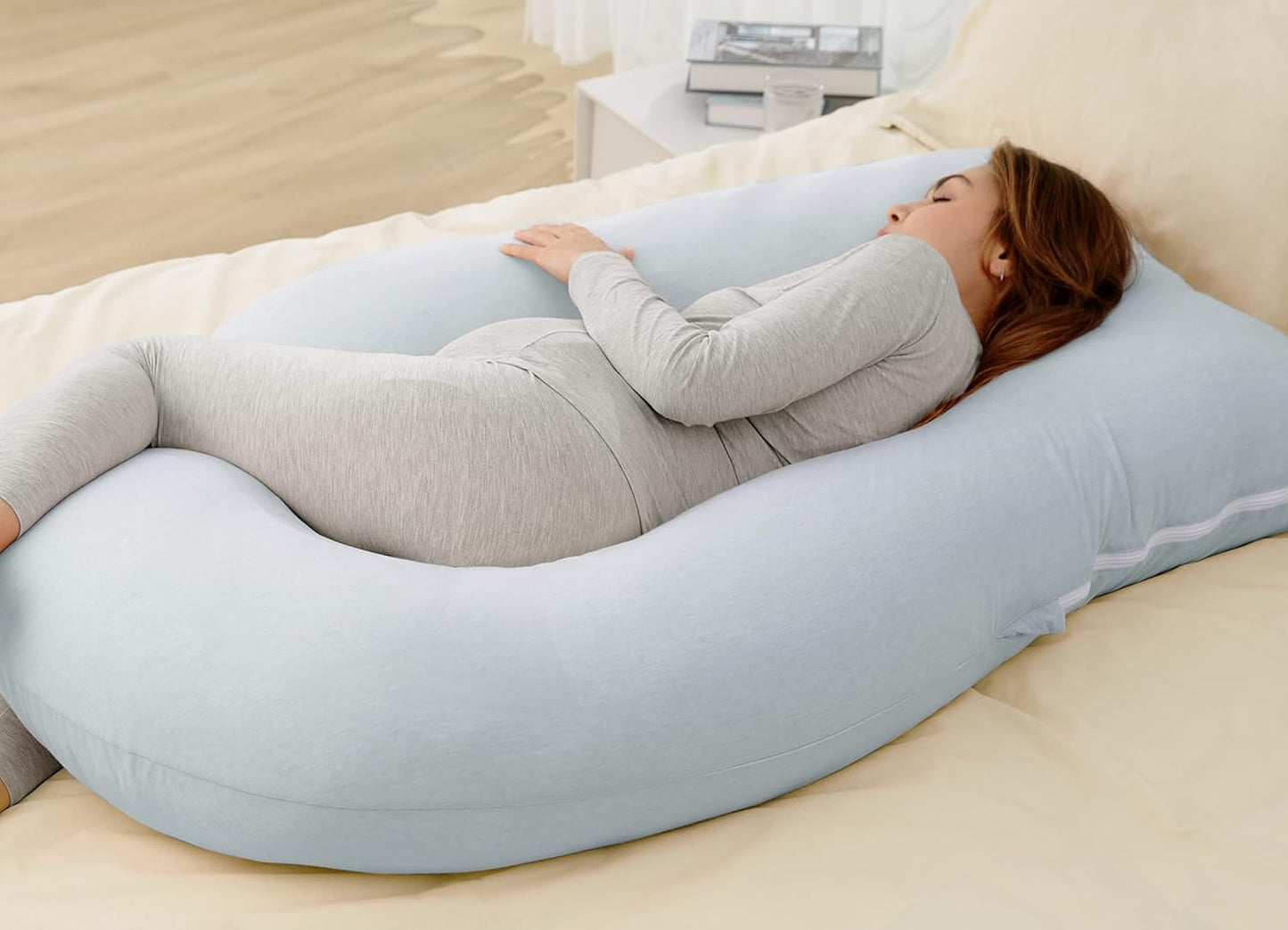 Momcozy Pregnancy Pillow for Sleeping - U Shaped Body Support