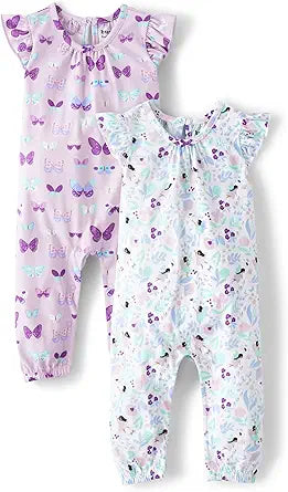 The Children's Place Baby-Girls Sleeveless Rompers 2-Pack for Comfort