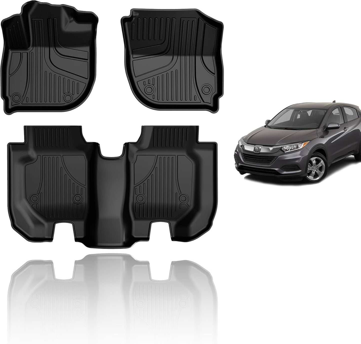 All Weather Floor Mats for 2016-2022 HR-V - Anti-Skid Rubber