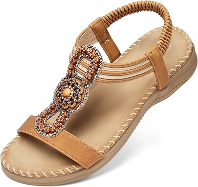 Comfortable Summer Dressy Flat Sandals for Women by SHIBEVER