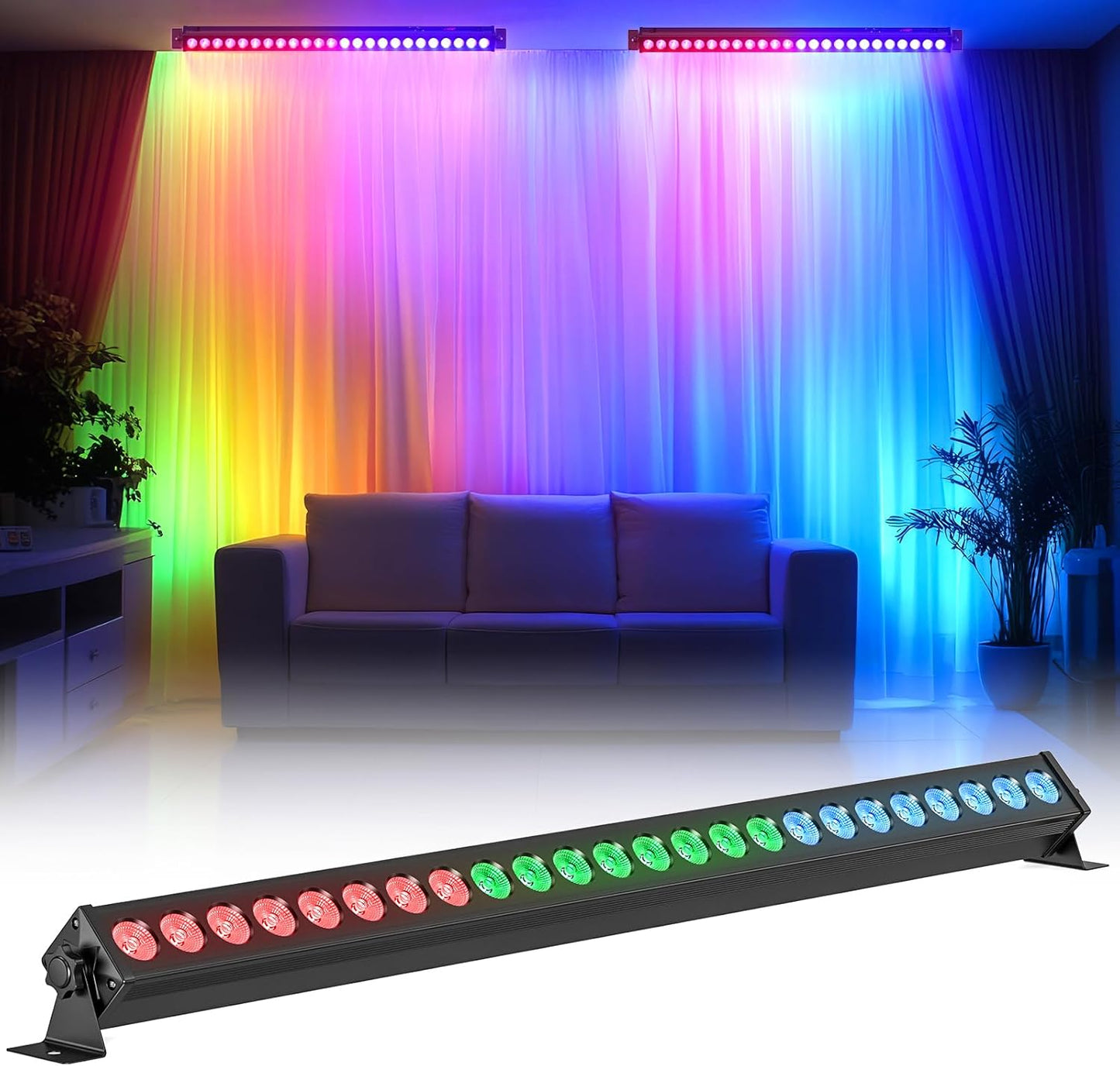 Led Stage Lights Bar 72W 24LEDs RGB for Parties and Events