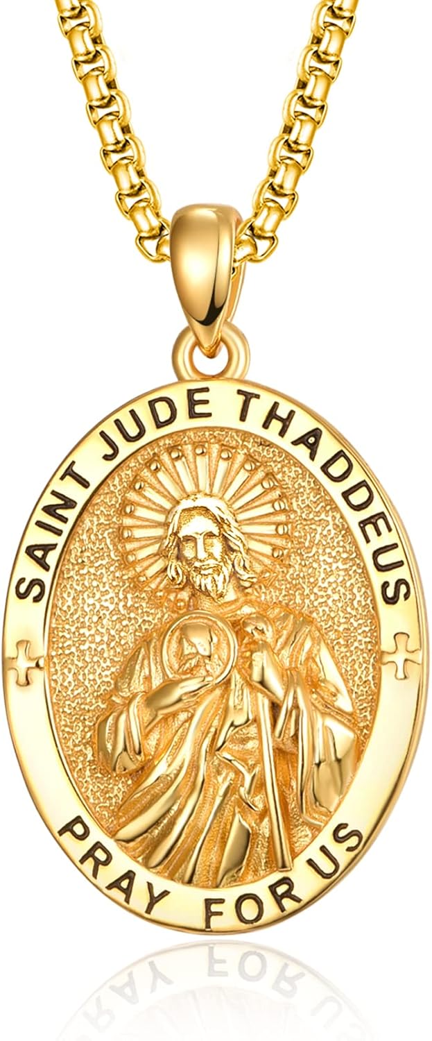 925 Sterling Silver Saint Jude Necklace for Protection Jewelry