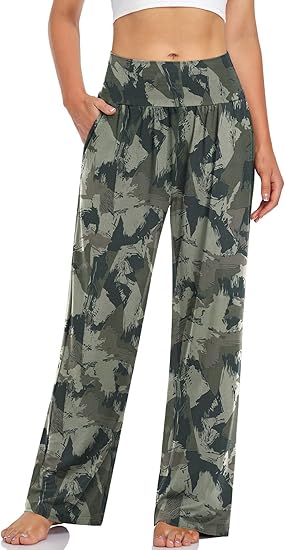 UEU Women's Cozy Wide Leg Yoga Sweatpants with Pockets