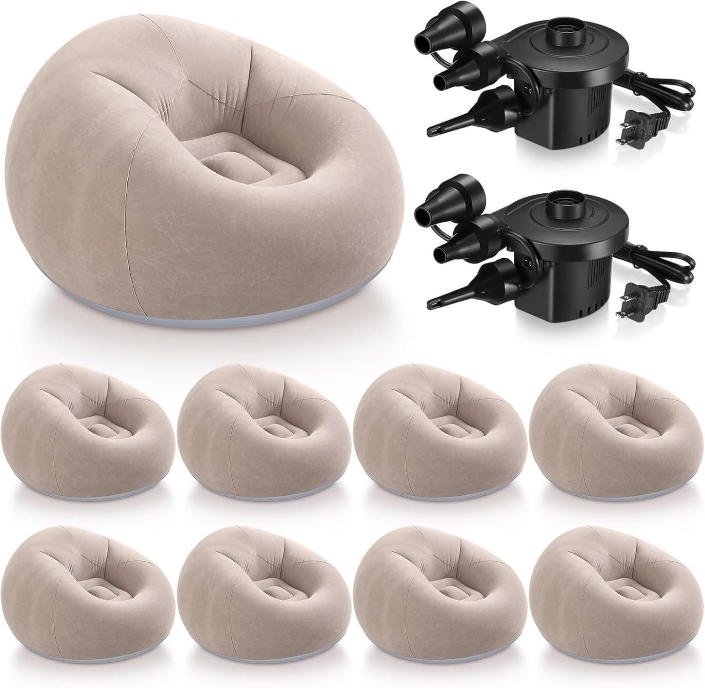 Inflatable Bean Bag Chairs for Adults with Electric Pump Set