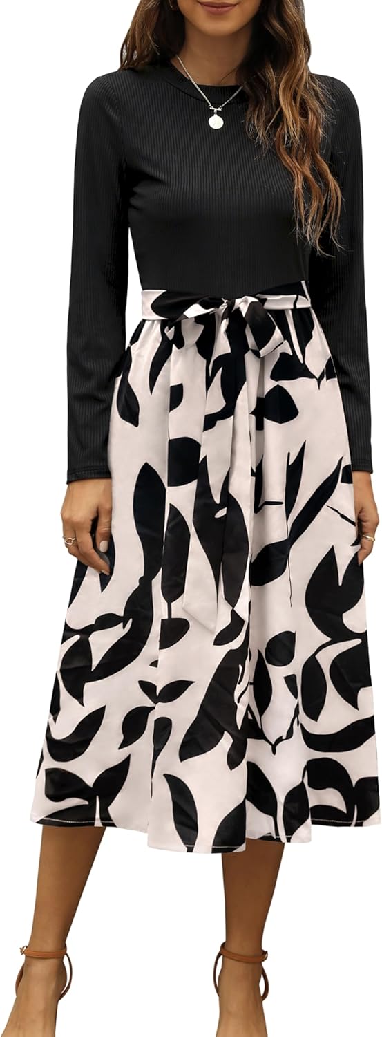Zattcas Women Summer Dress Short Sleeve Modest Midi Outfit
