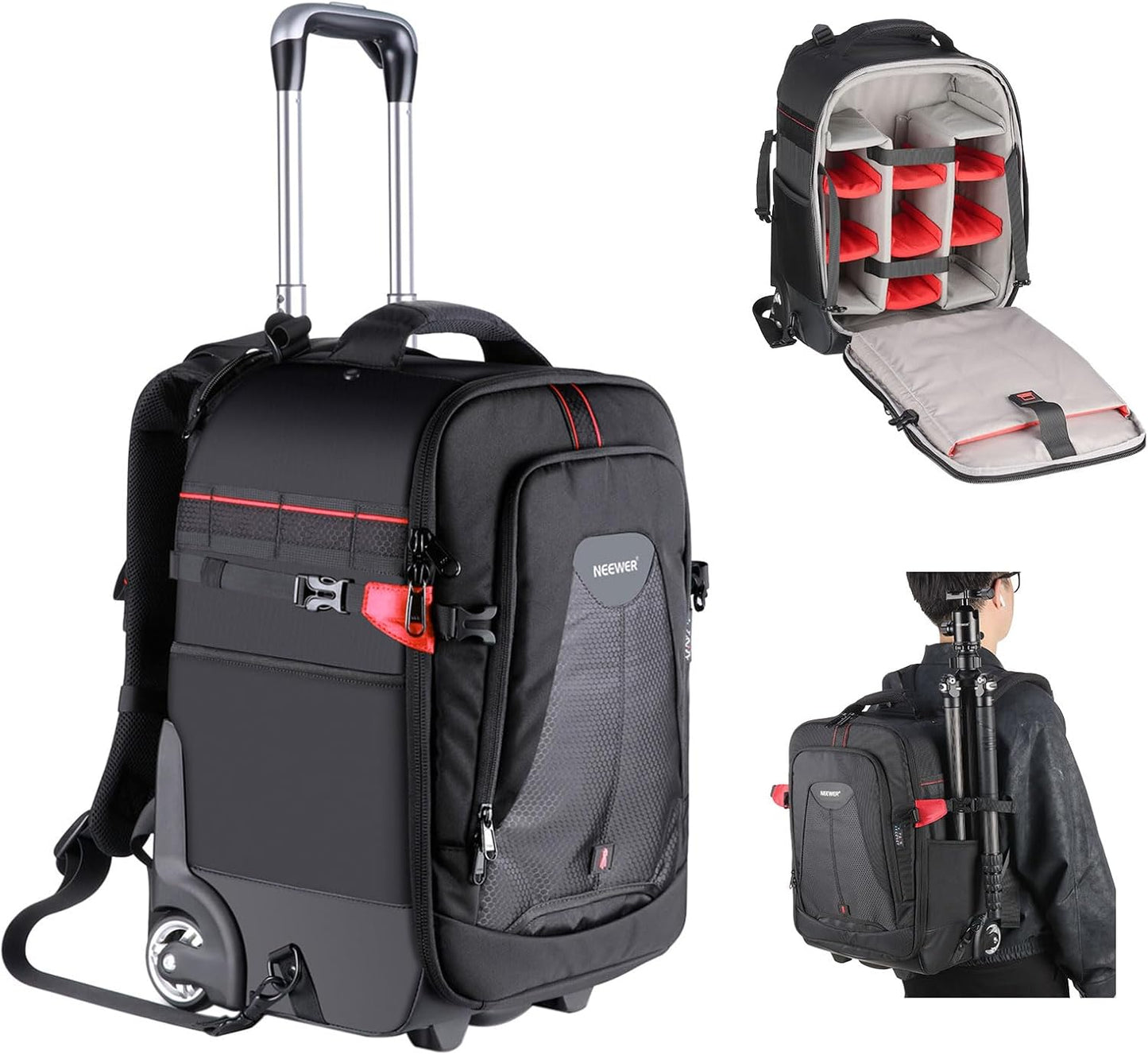 Neewer 2-in-1 Rolling Camera Backpack Trolley Case Review