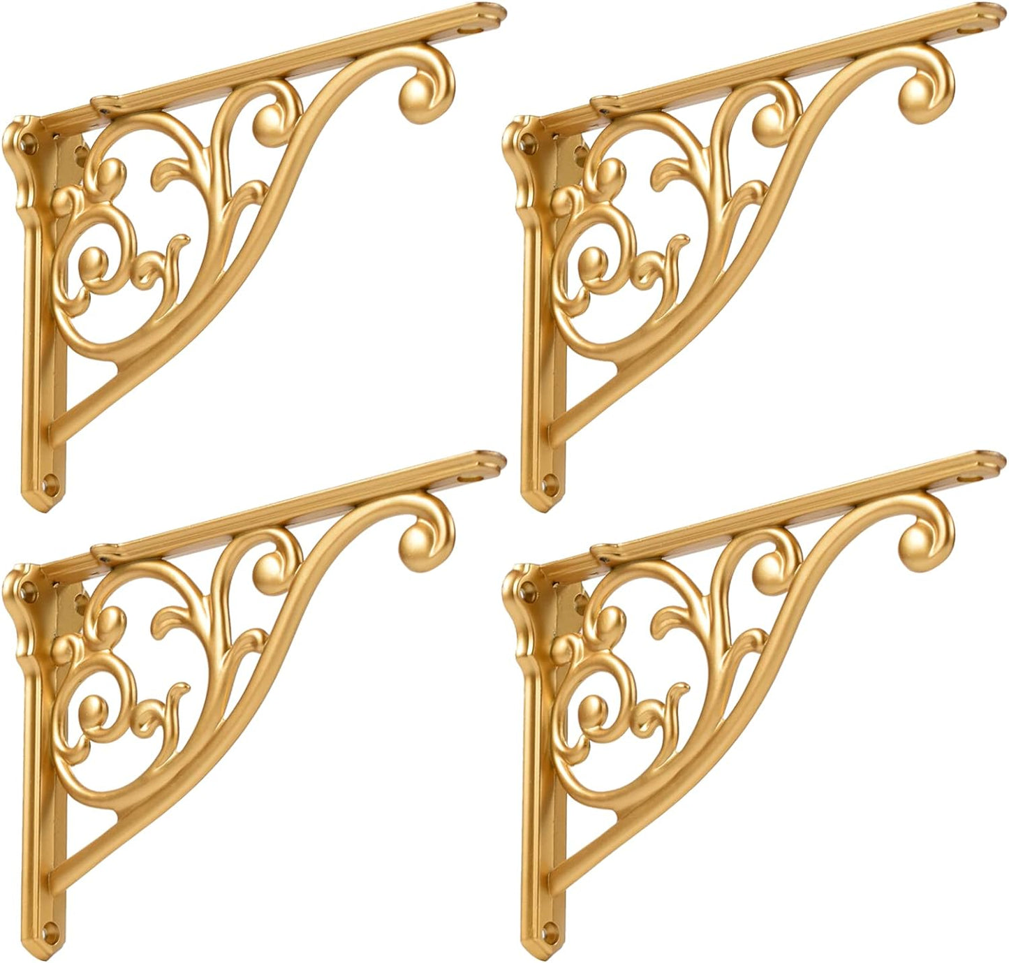Gold Heavy Duty Shelf Brackets for Stylish Open Shelving