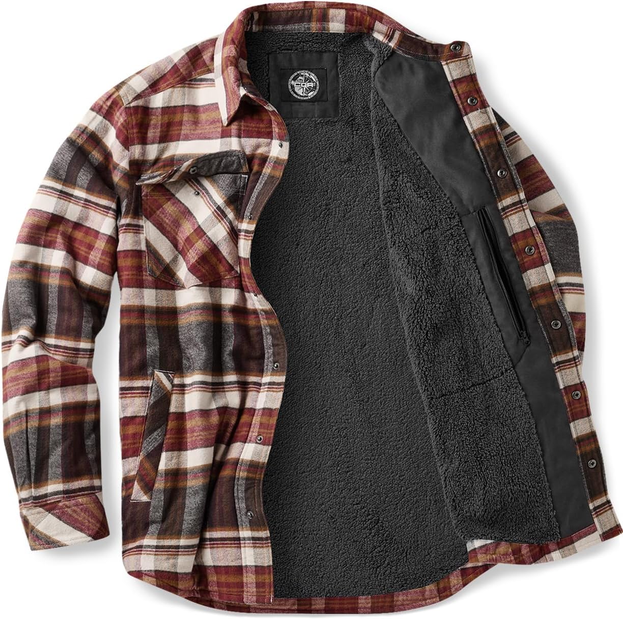 CQR Men's Flannel Shirt Jacket for Winter Outdoor Activities