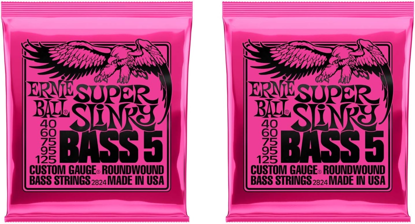 Ernie Ball P02824 Super Slinky 5 Bass Strings, 2 Pack Review