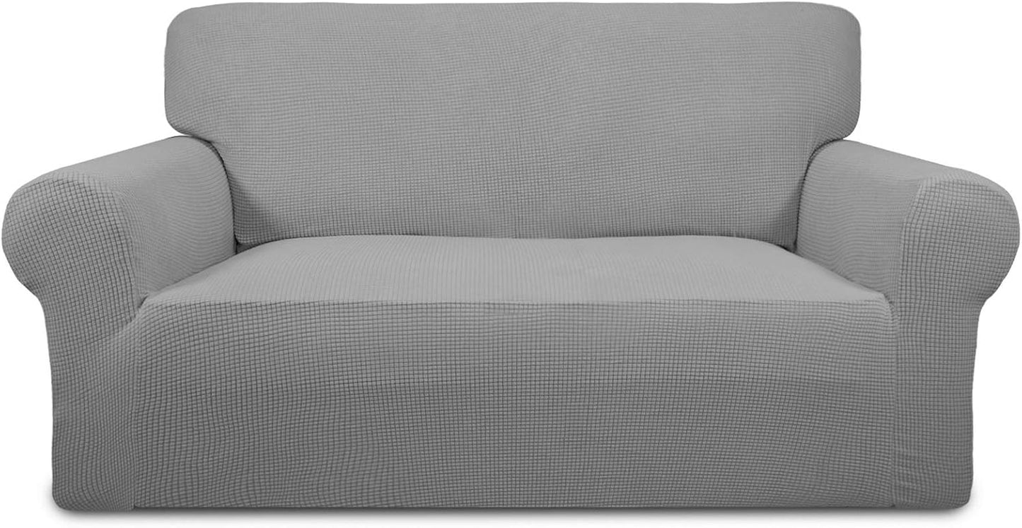 PureFit Stretch Loveseat Sofa Slipcover for Kids, Light Gray