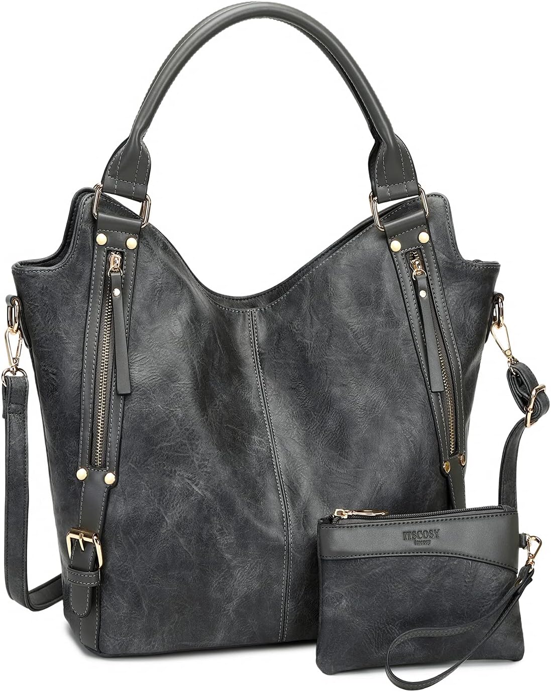 Stylish Women Tote Bag Handbags PU Leather Hobo Shoulder Bags