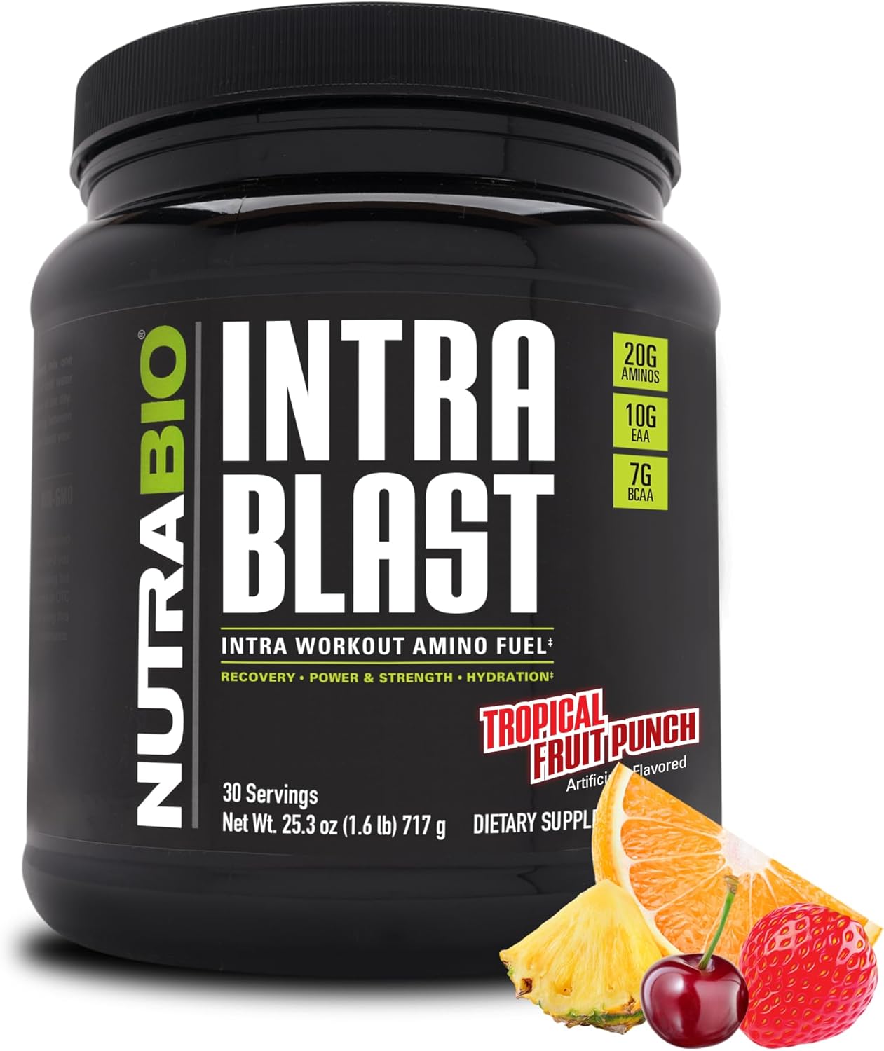 NutraBio Intra Blast BCAA Powder for Muscle Growth & Recovery