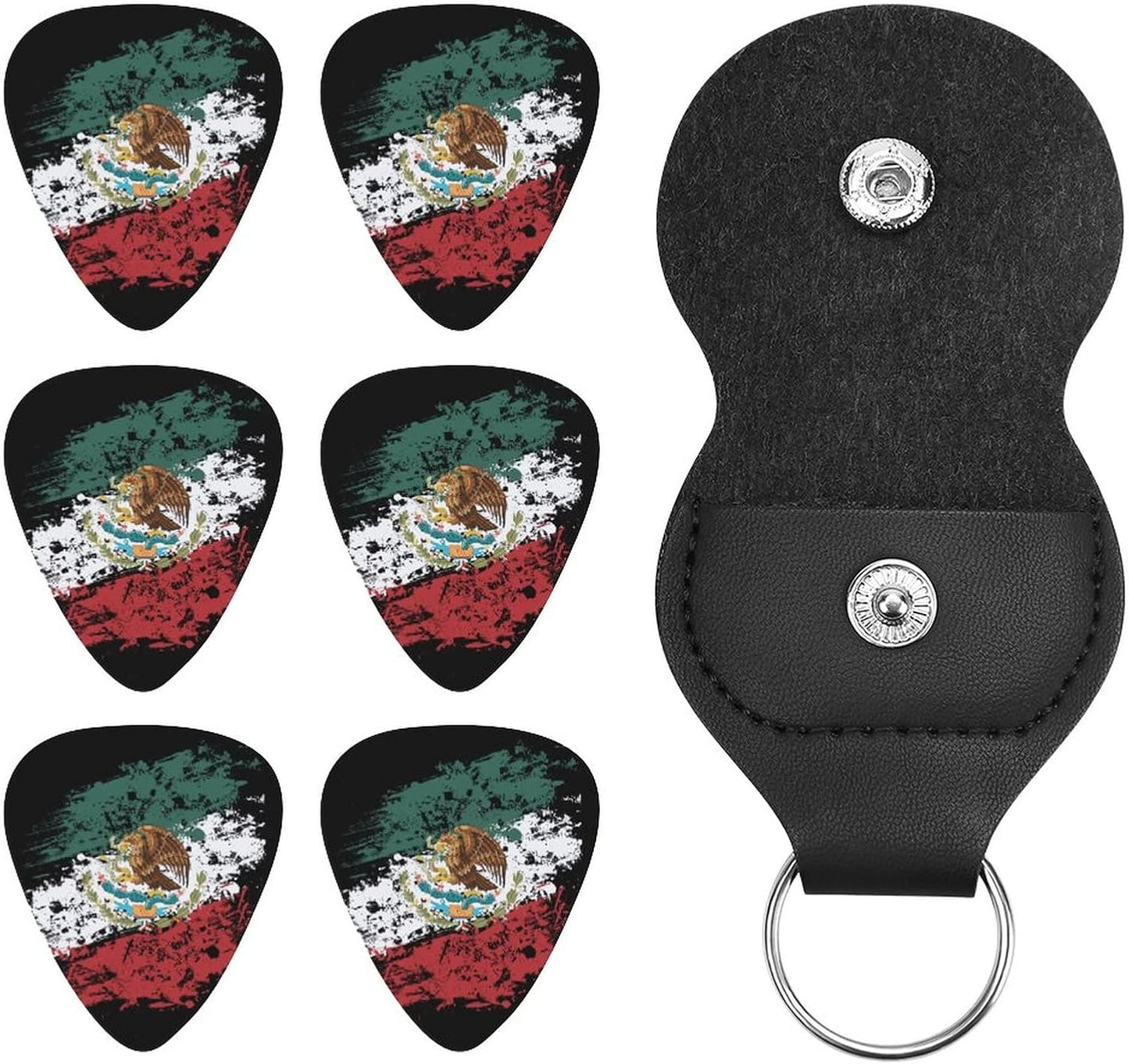 Premium Mexican American Flag Guitar Picks Set