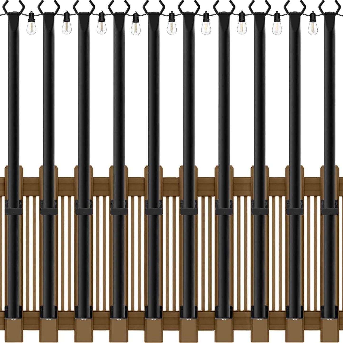 10 Pack 5Ft String Light Poles for Outdoor Lighting Needs