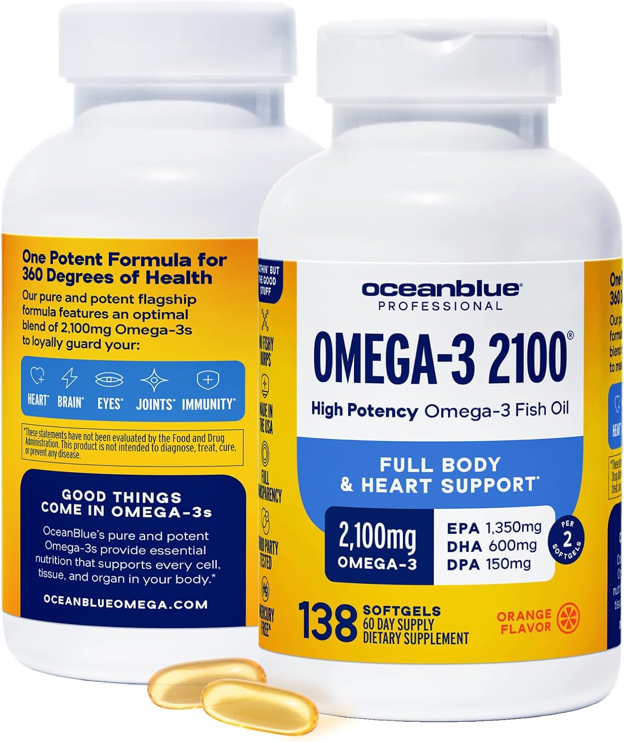 Oceanblue Professional Omega-3 Fish Oil Supplement 2100mg