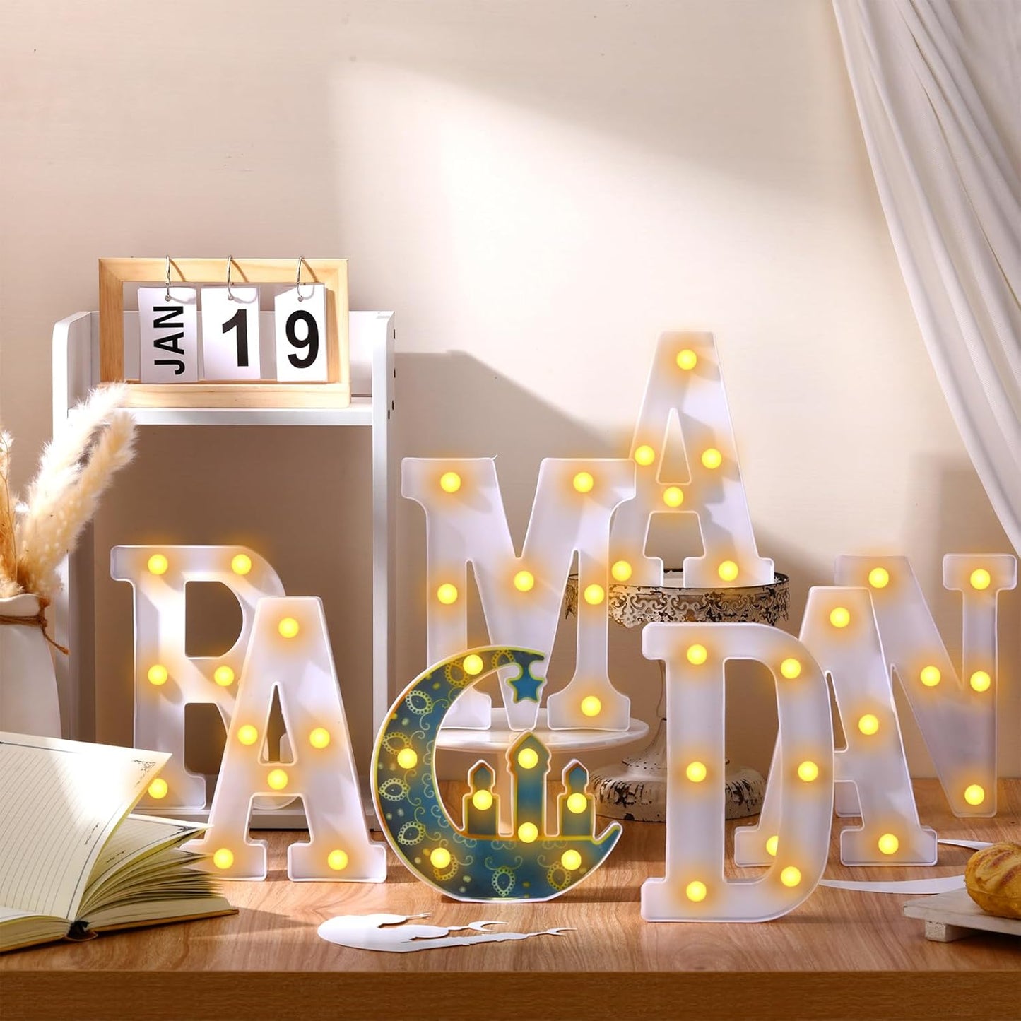 Sukkot Large LED Letter Sign for Ramadan Table Decoration