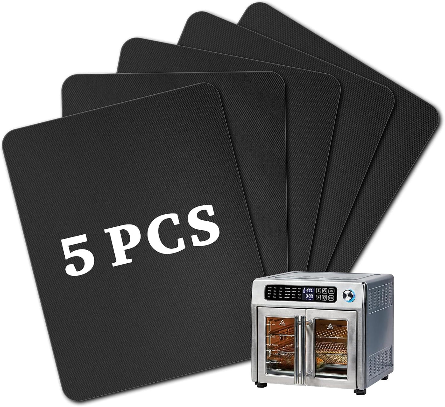 Teflon Oven Liners x5 for Emeril 26QT Air Fryer, Reusable Mats
