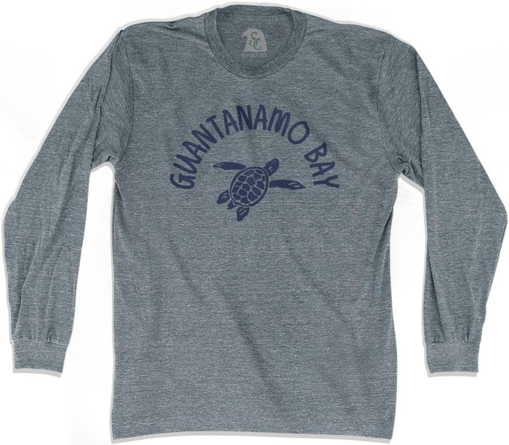 Guantanamo Bay Beach Sea Turtle Adult Tri-Blend Long Sleeve T-shirt