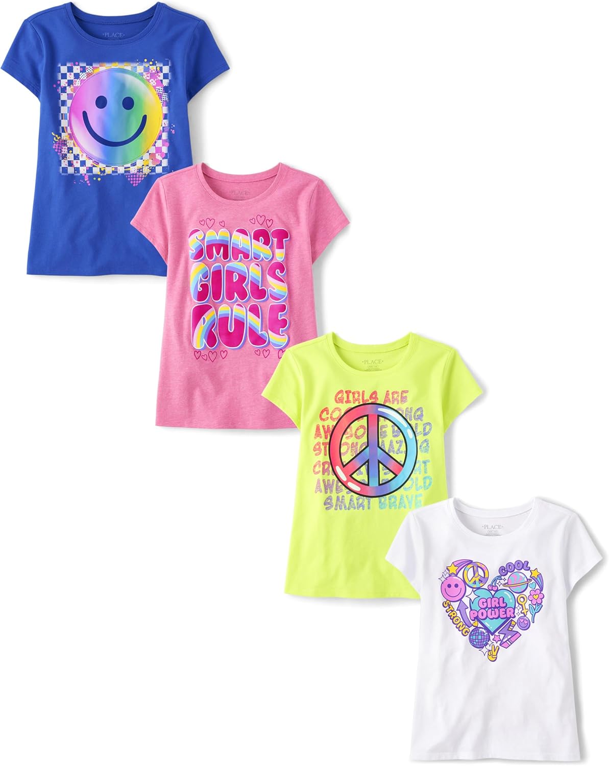 Trendy Girls Graphic T-Shirts 4 Pack for Stylish Kids