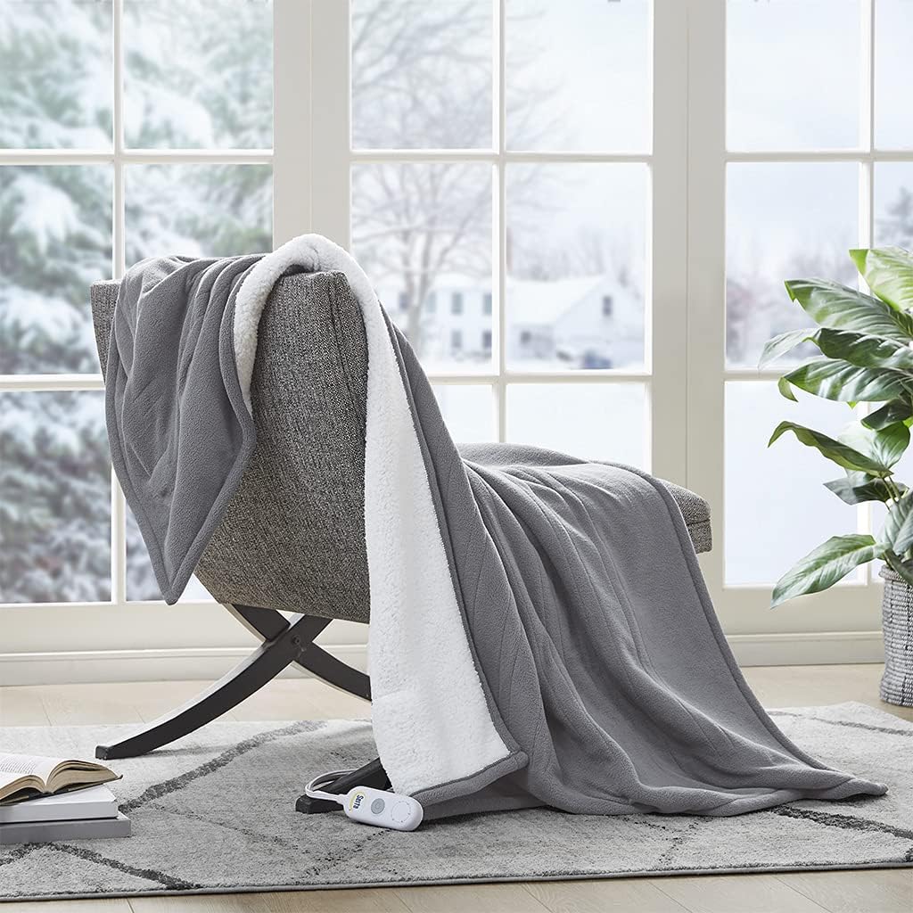 Serta Reversible Fleece to Sherpa Electric Throw Blanket Review