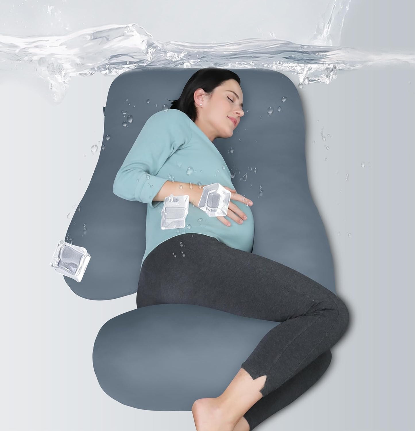 MOON PARK Pregnancy Pillow - U Shaped Full Body Maternity Support