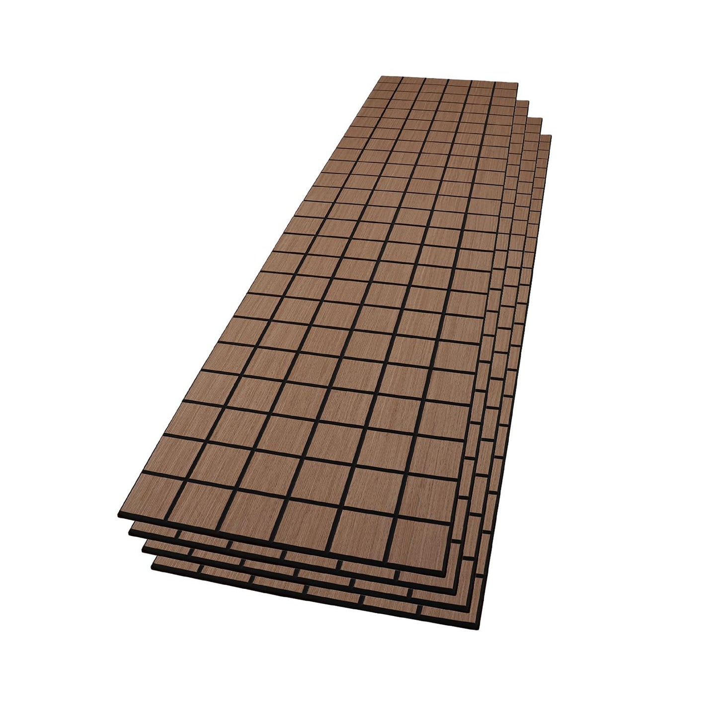 WVH Walnut Check Geometric Wood Veneer Acoustic Panels 4 Pack