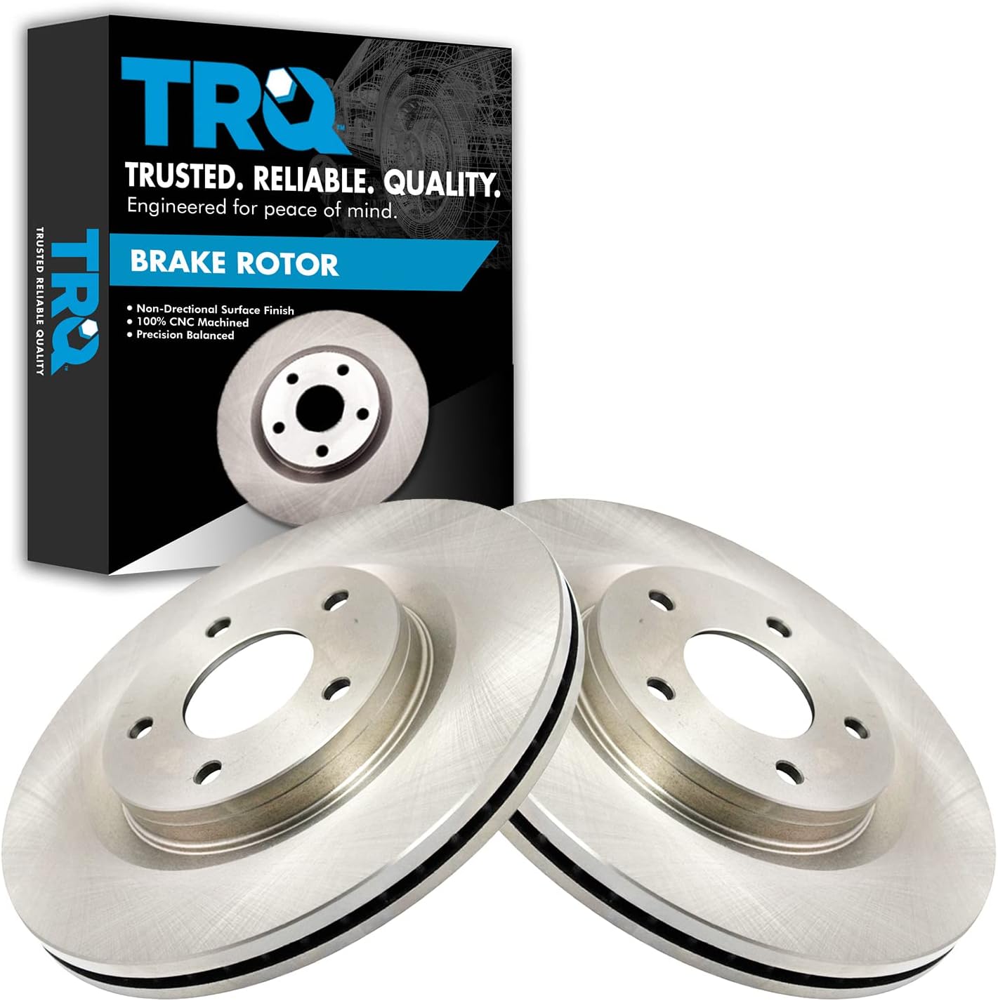 TRQ Front Brake Rotors Set Vented for Nissan Juke and Sentra