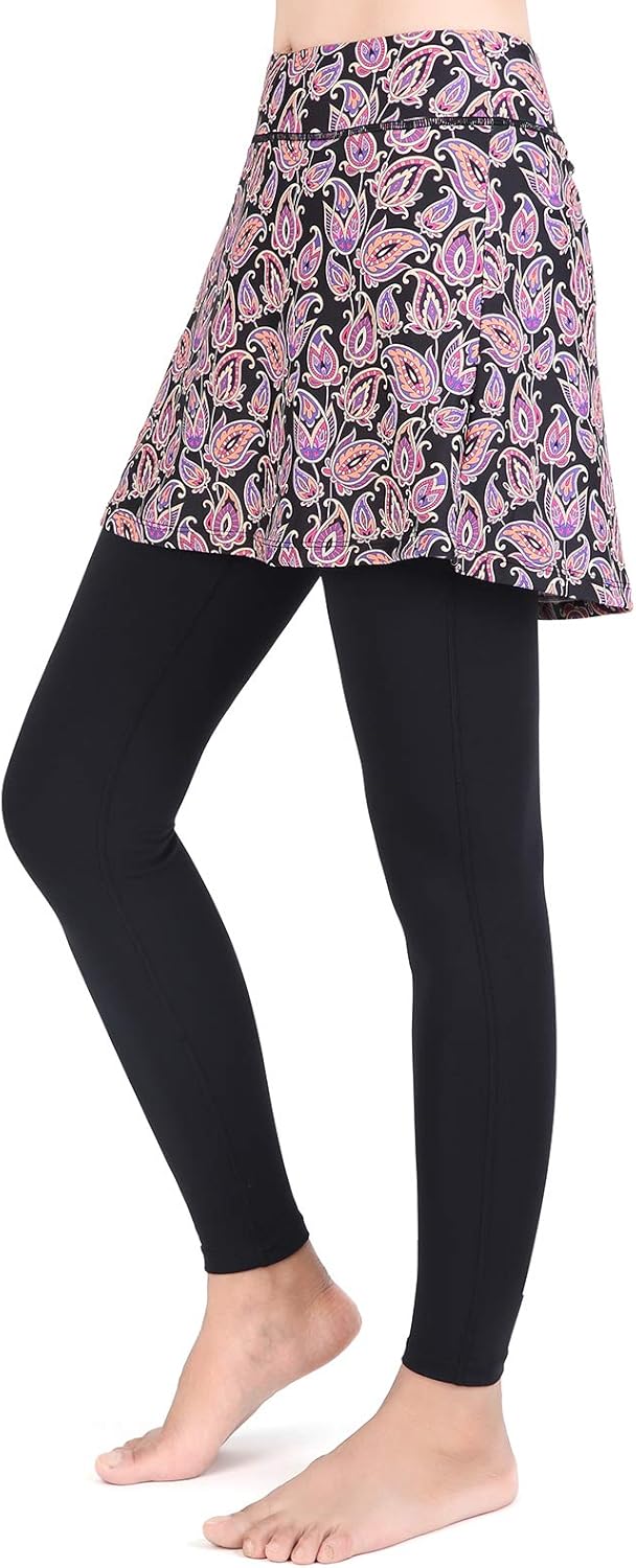 Skirted Legging for Women - ANIVIVO Yoga Legging with Skirts