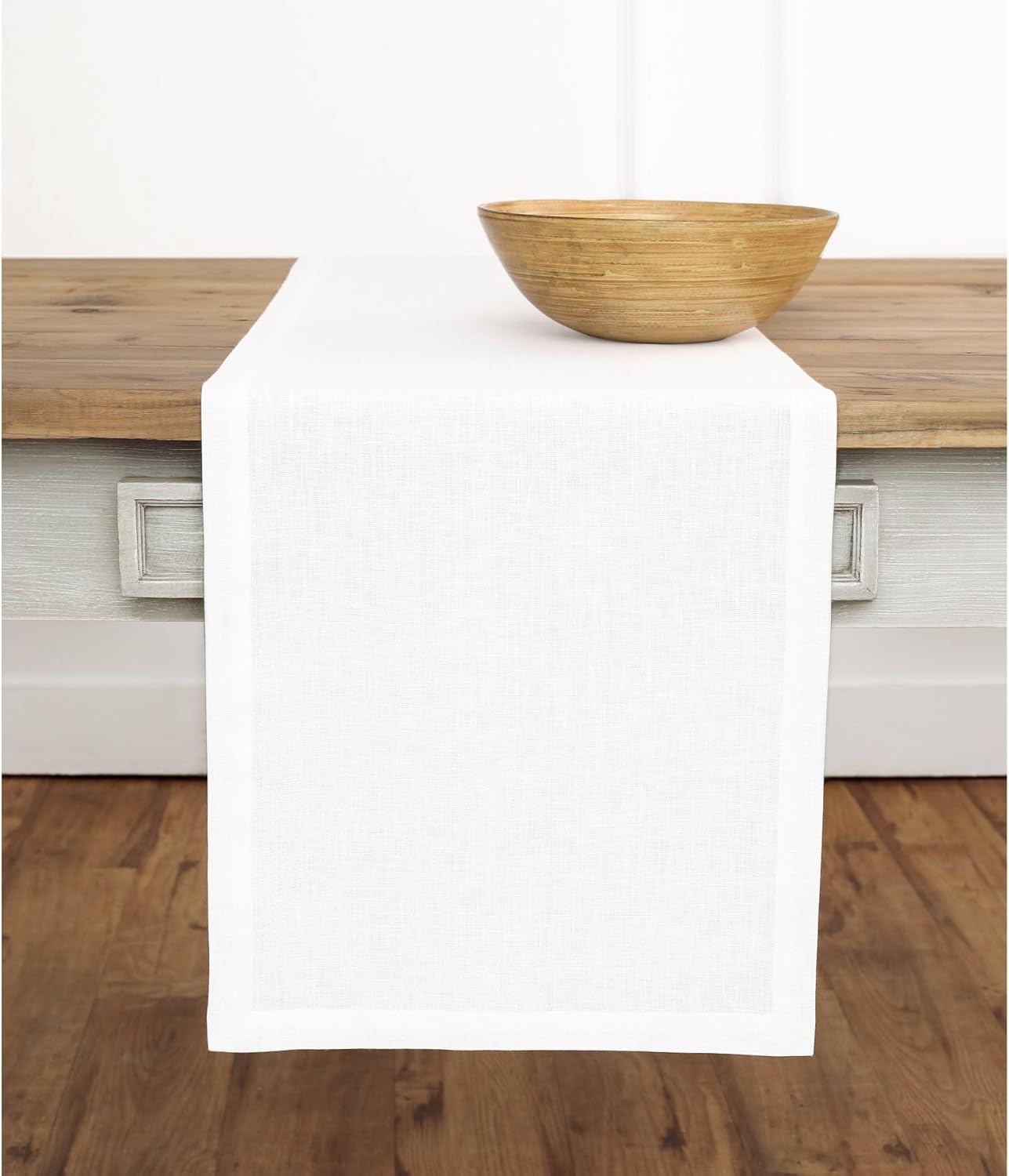 Elegant 100% Pure Linen White Table Runner for Every Occasion