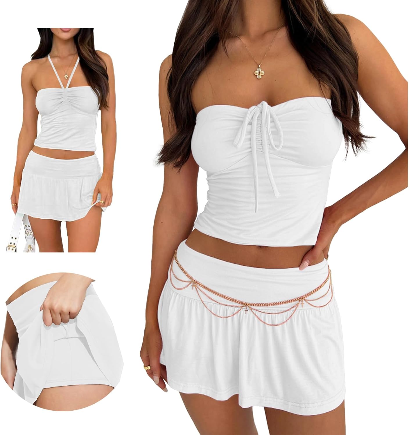 Hafailia Summer Two Piece Outfits for Women - Trendy Skirt Set