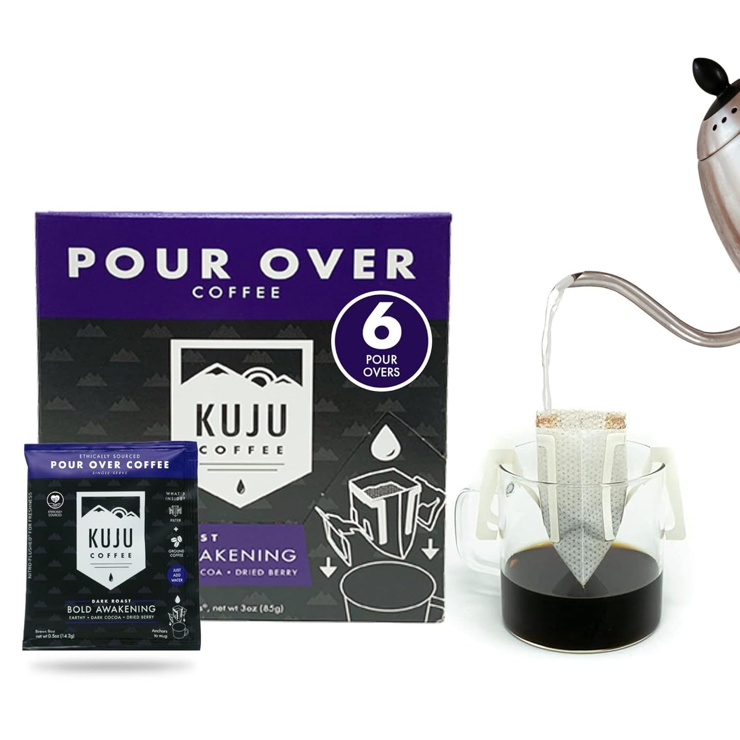 Kuju Coffee - Bold Dark Roast 6-Pack for On-the-Go Energy