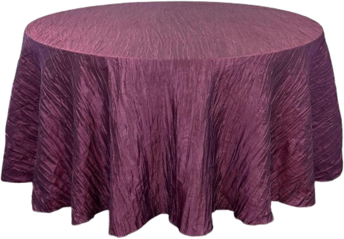 132 Inch Round Crinkle Taffeta Tablecloth for Elegant Events