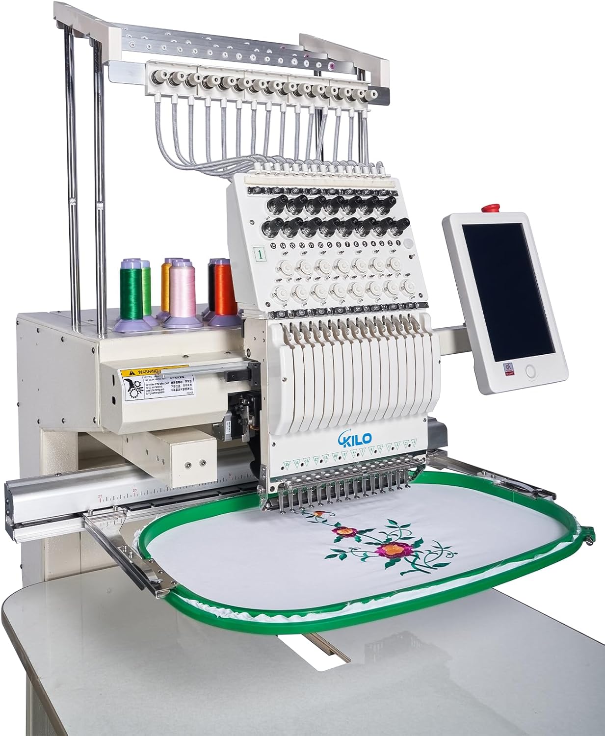 Efficient 15-Needle Embroidery Machine with Laser Positioning