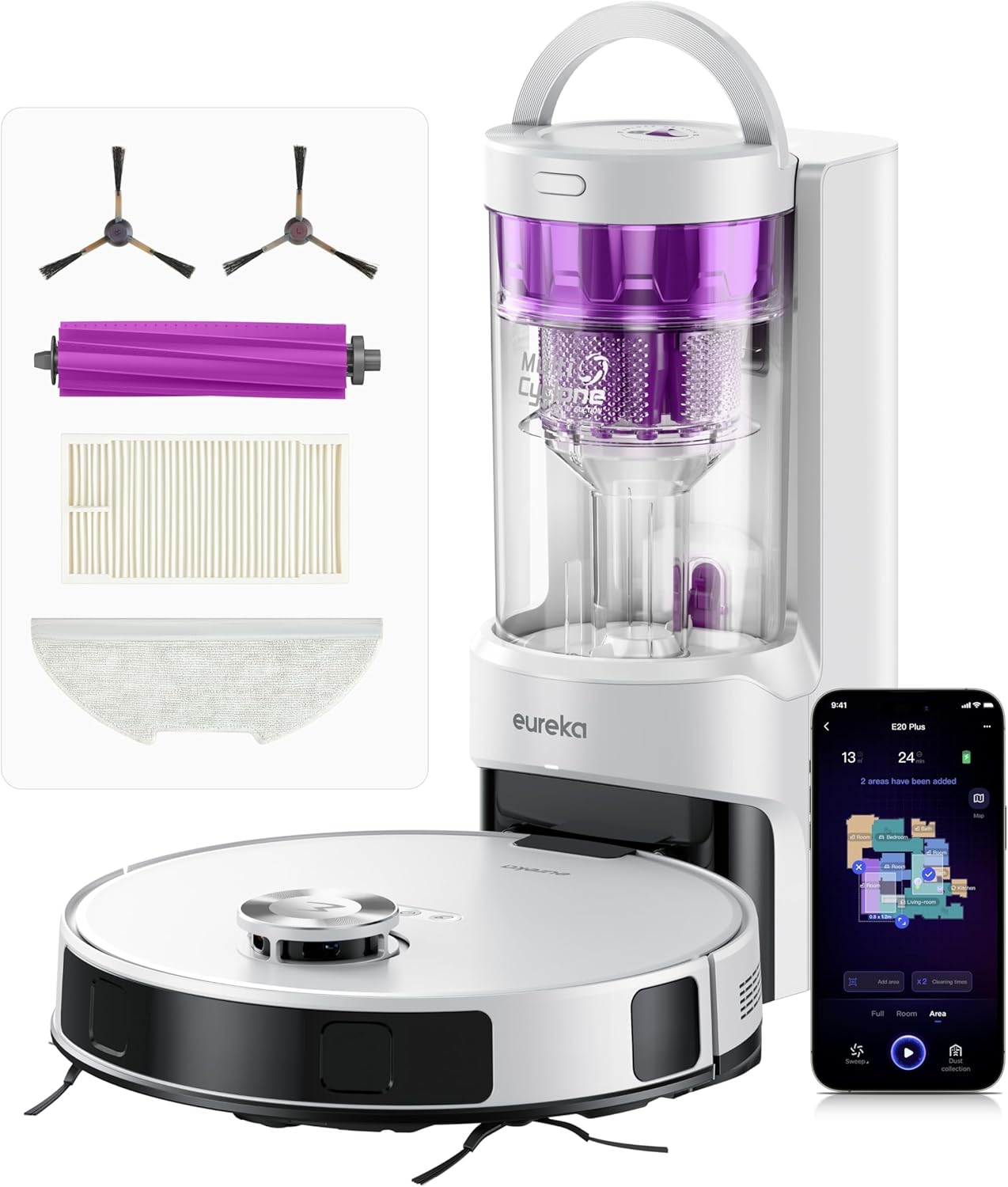 Eureka E20 Plus Robot Vacuum and Mop Combo for Pet Owners
