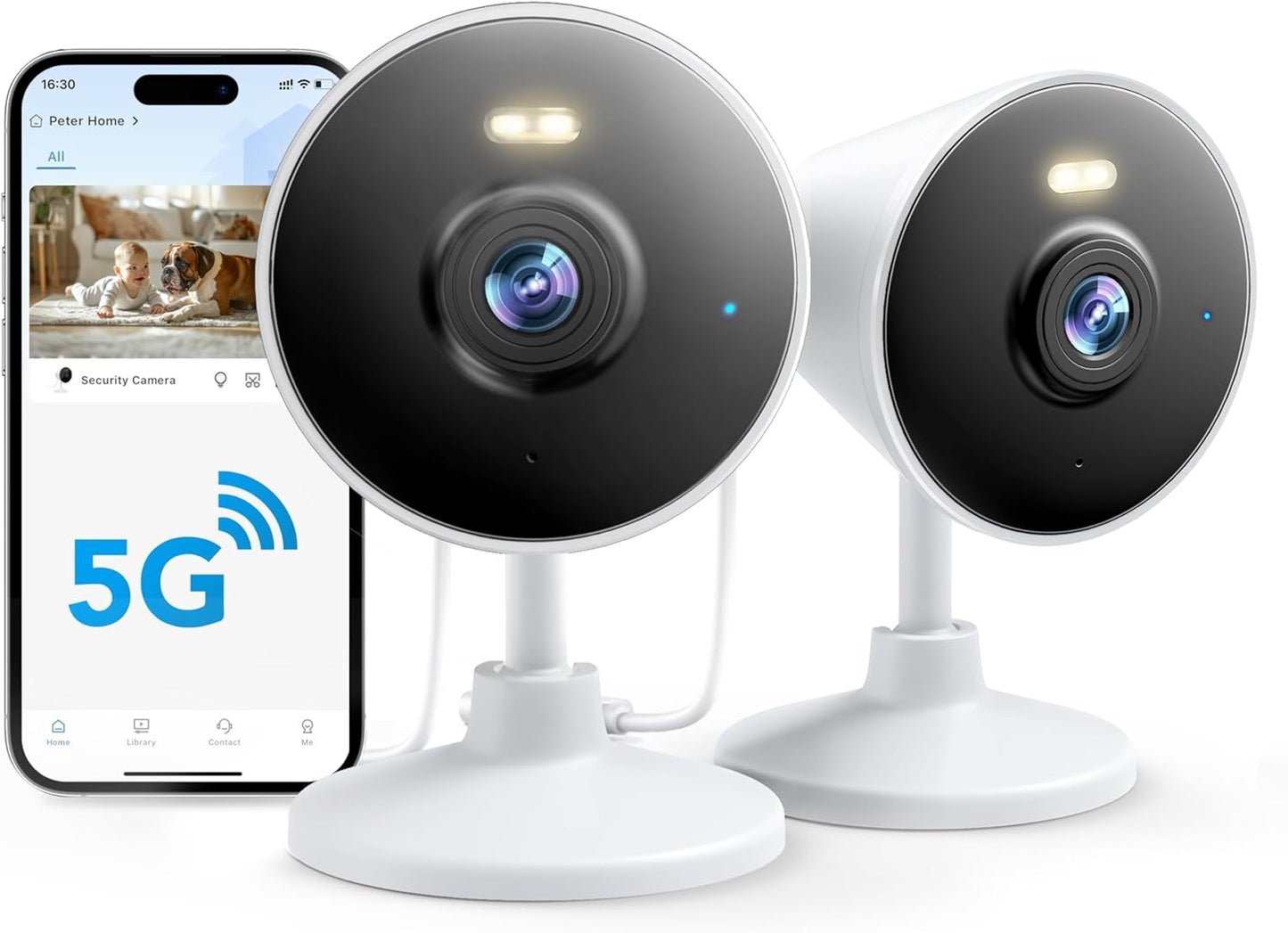 Rocktone 5G Security Camera: Color Night Vision, 2-Way Audio