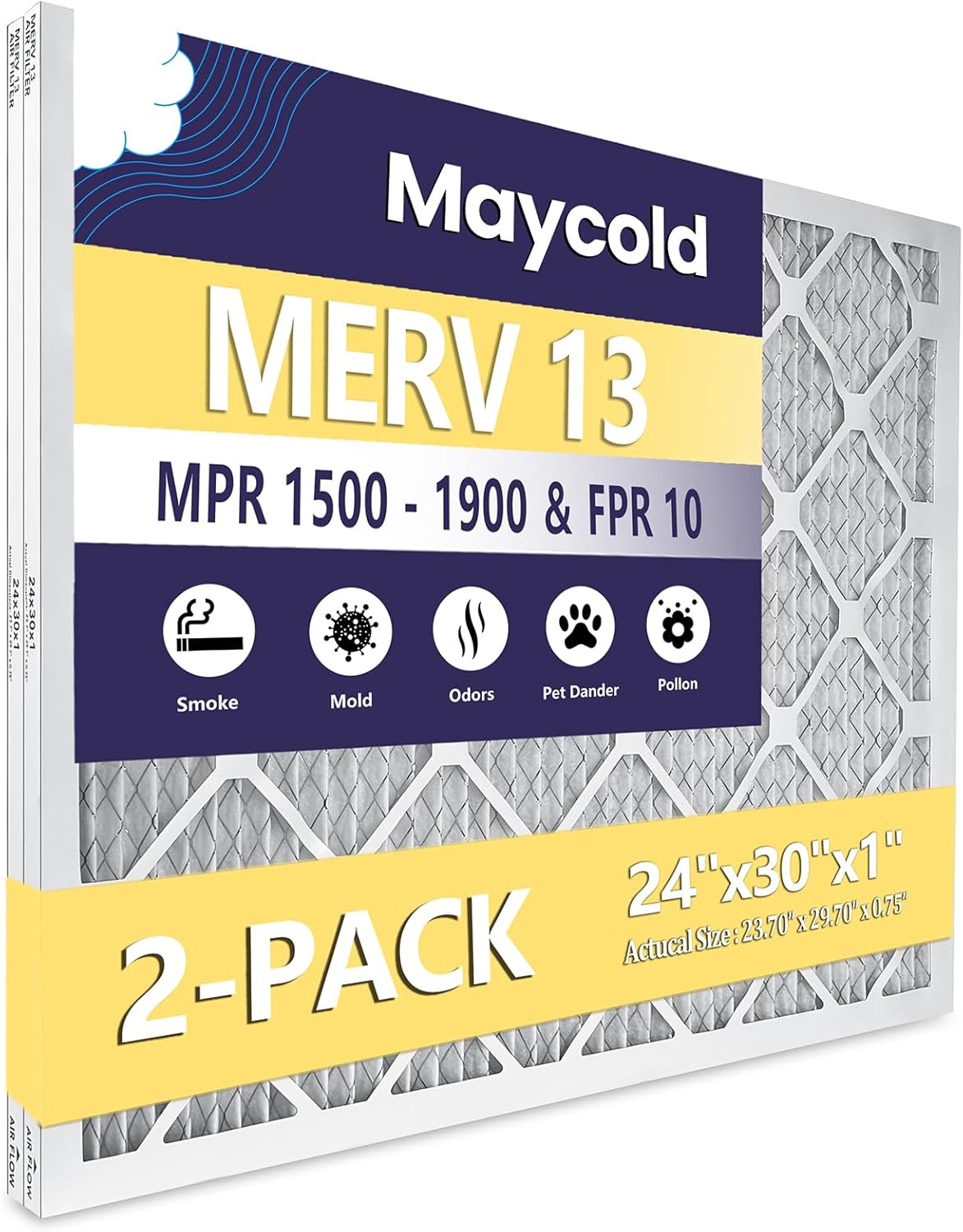 Maycold 24x30x1 MERV 13 Furnace Air Filter for Home Use