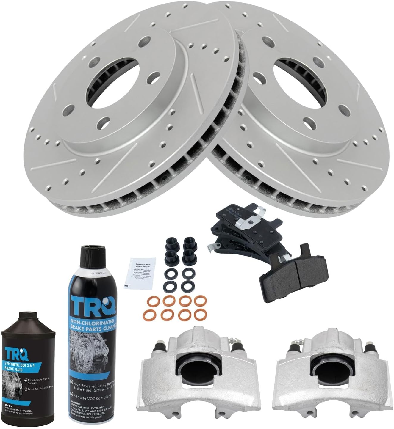 TRQ Front Performance Brake Pad & Rotor Kit for Cadillac DeVille
