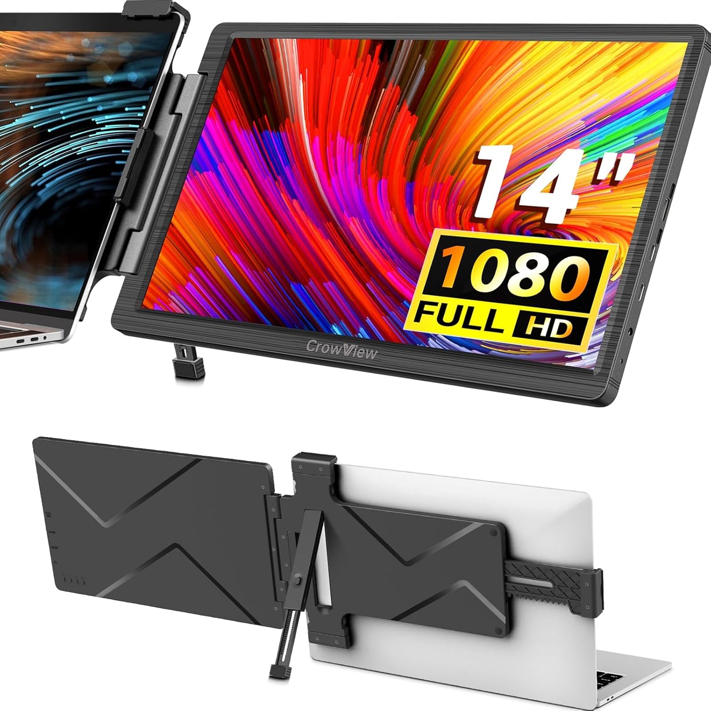 ELECROW 14 Portable Laptop Monitor: Dual Screen FHD 1080P