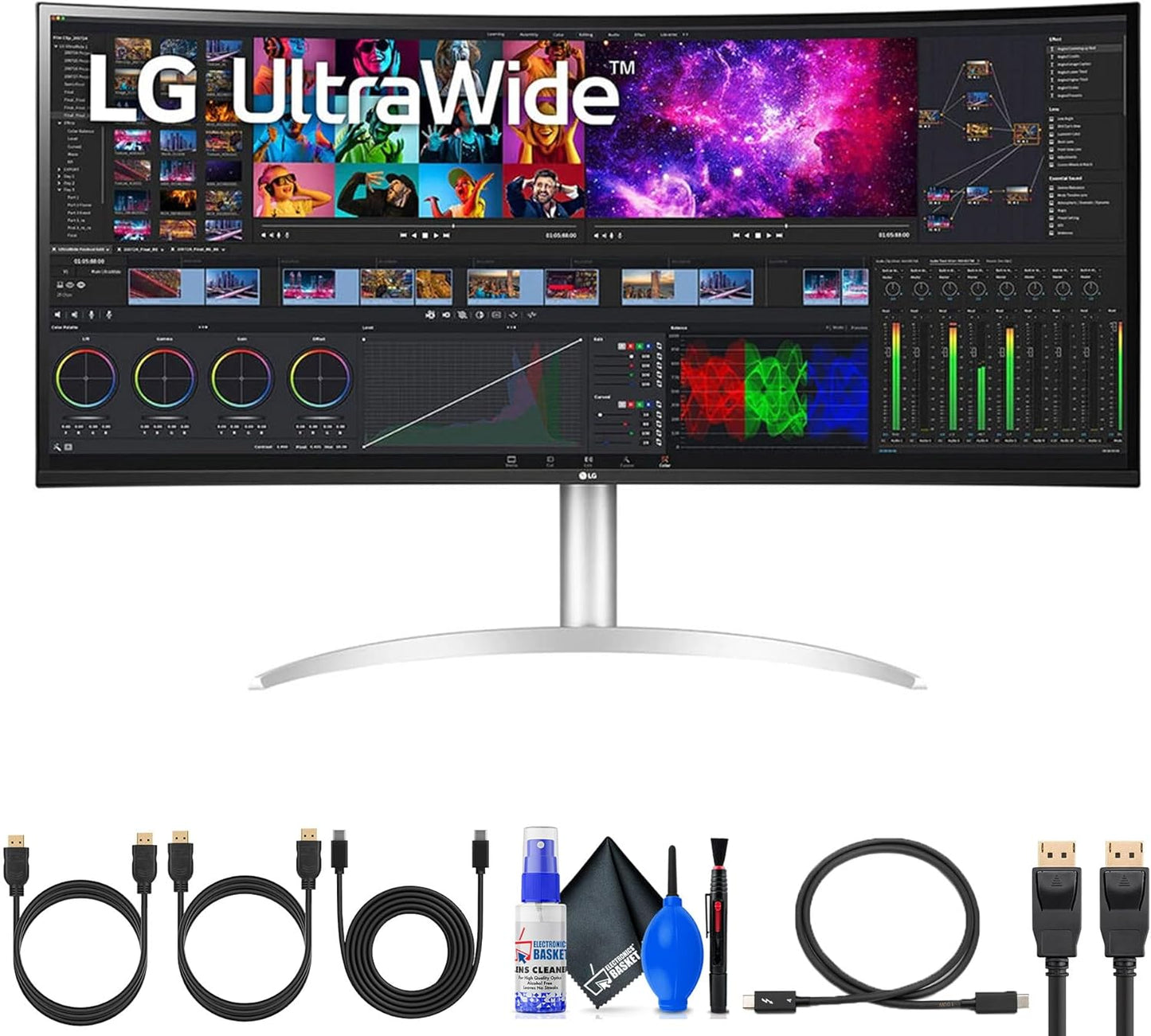 LG UltraWide 40WP95C-W 39.7in Curved FreeSync 5K2K HDR Monitor