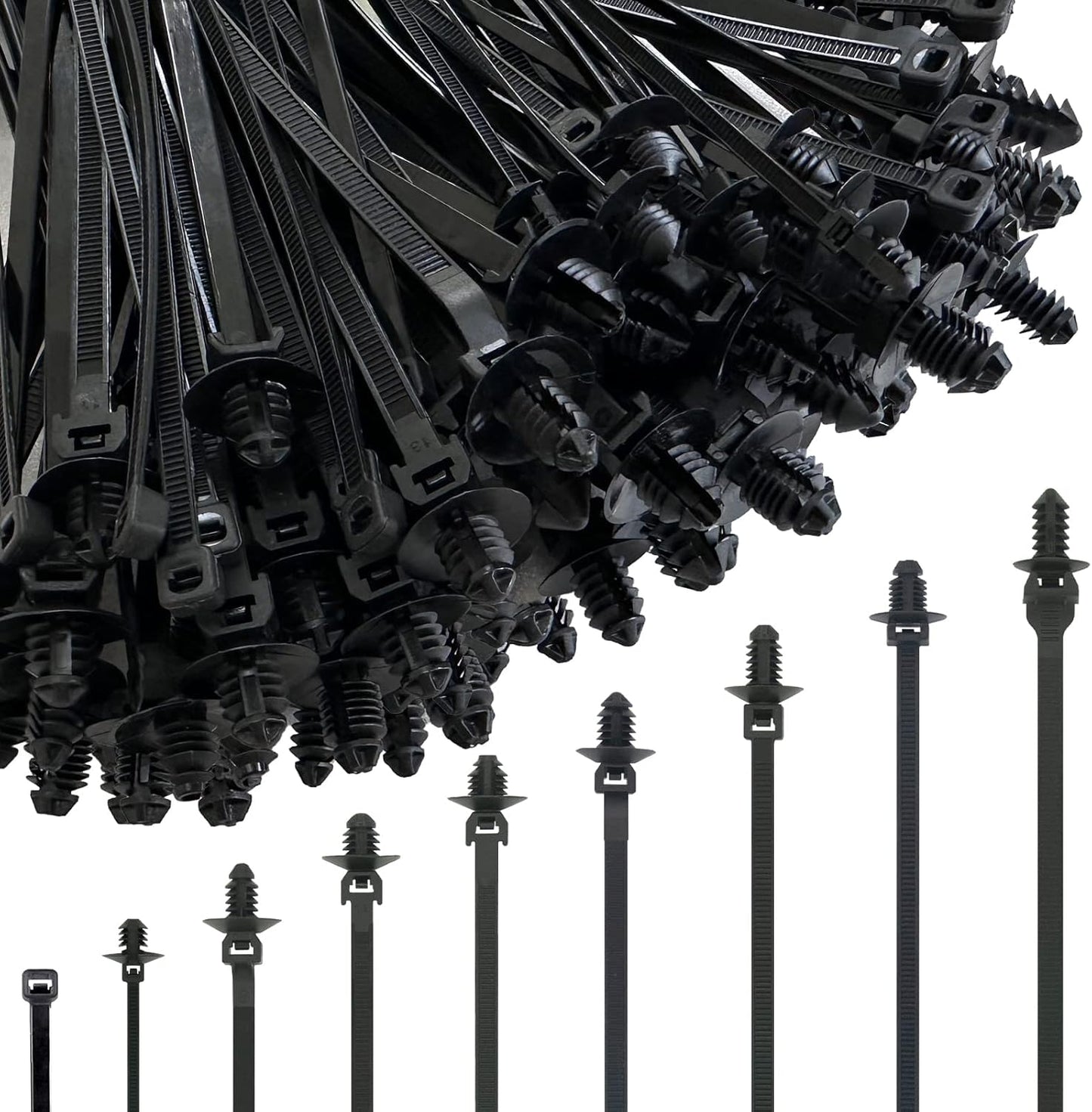 Nylon Self Locking Cable Zip Ties - Assorted Sizes, Heavy Duty & UV Resistant - Niteguy