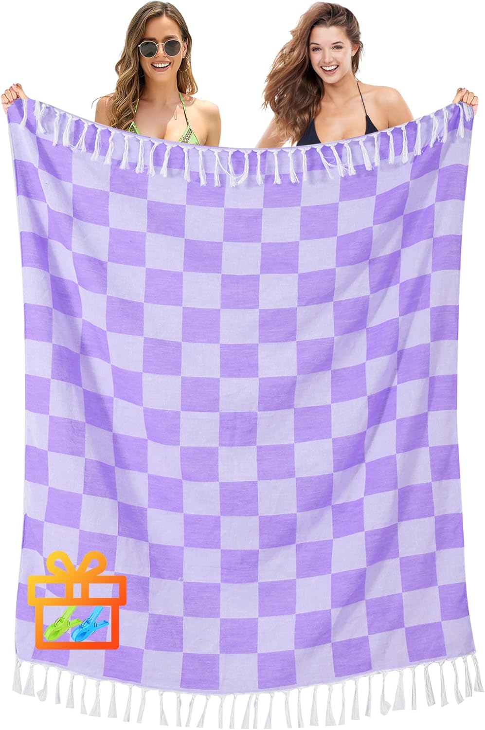 XL Purple Beach Towel Blanket - Antfuny Luxury Travel Essential